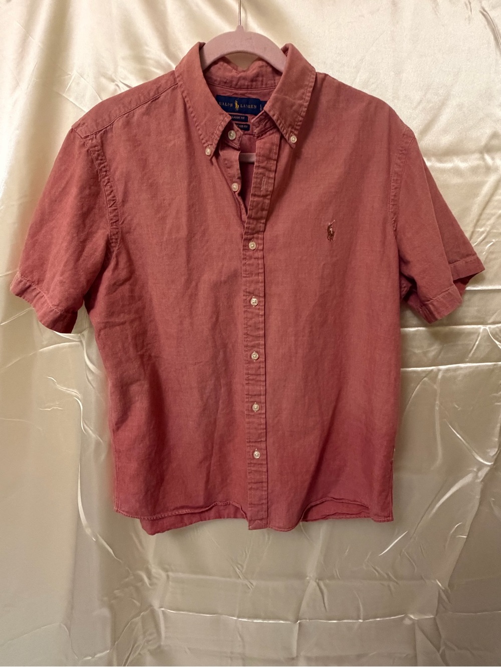 Ralph Lauren Classic Fit RL Untucked Button Down Shirt Men’s Large Red Cotton